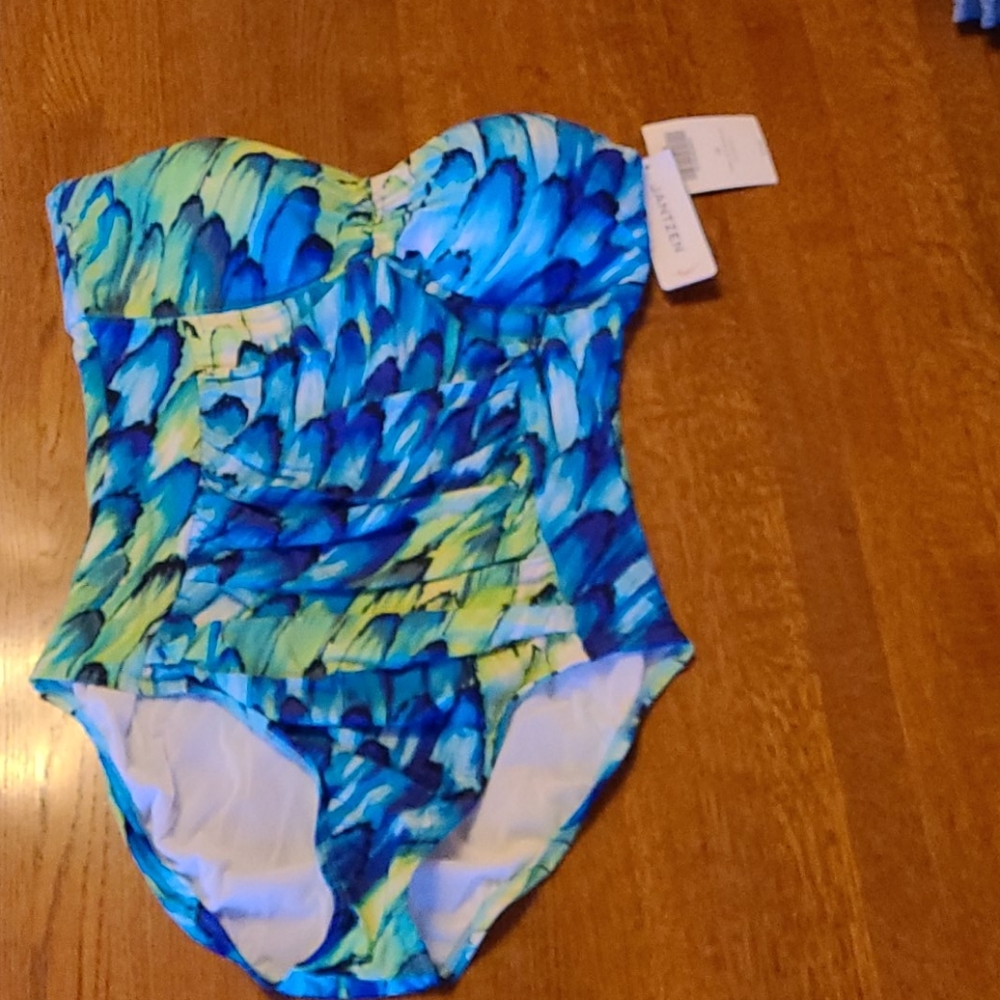 Janzen Boston Proper blue watercolors swimsuit